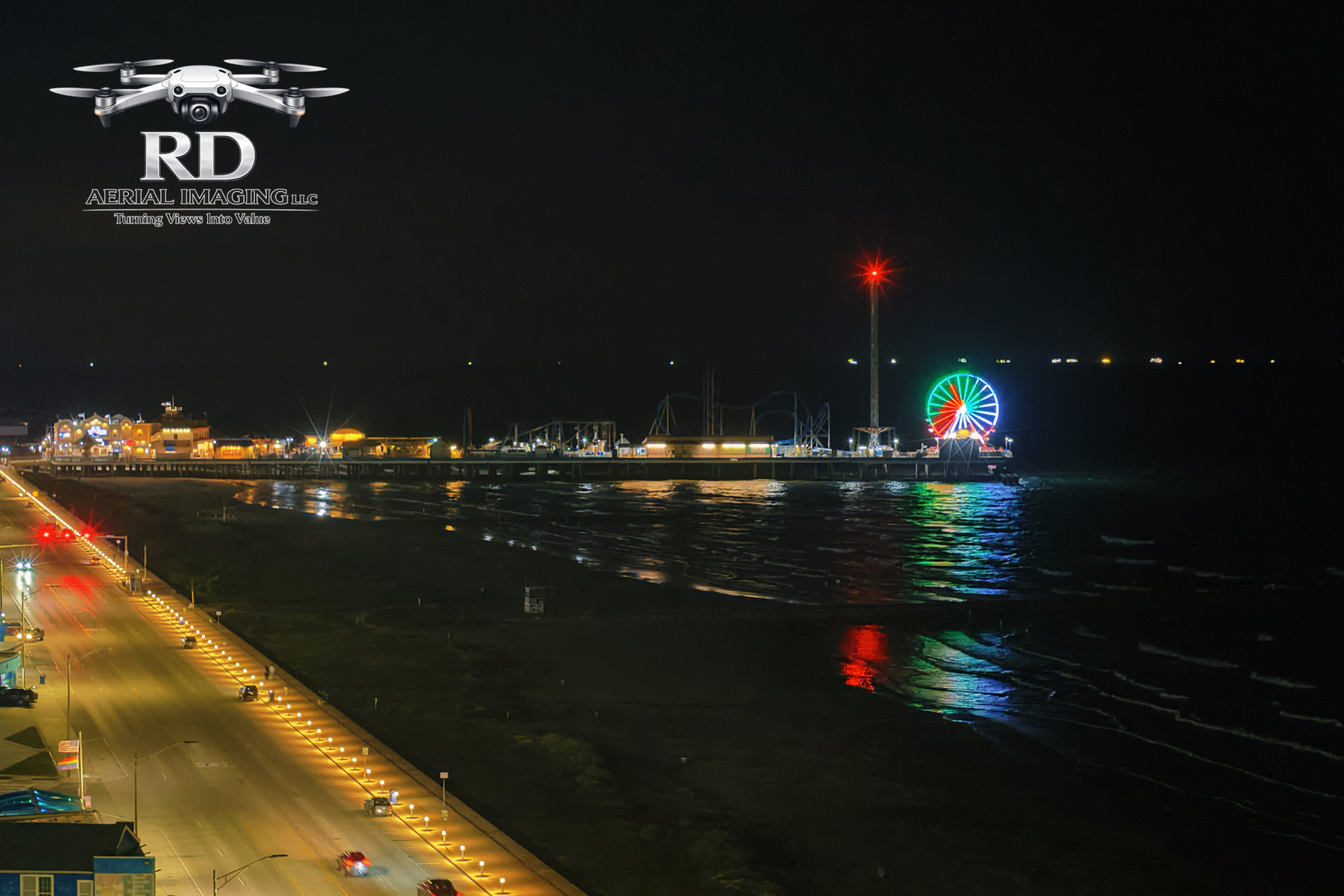 Galveston Pier at Night
